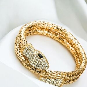 Crystal Gold Snake wrap bracelet